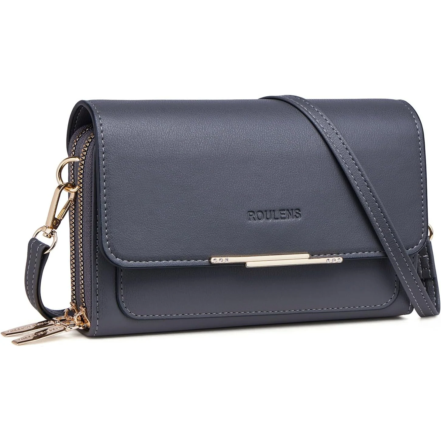 Roulens Pocket Phone Crossbody in Dark Gray