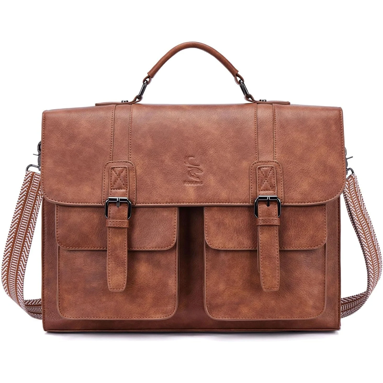 Roulens 15.6-Inch Laptop Briefcase in Brown