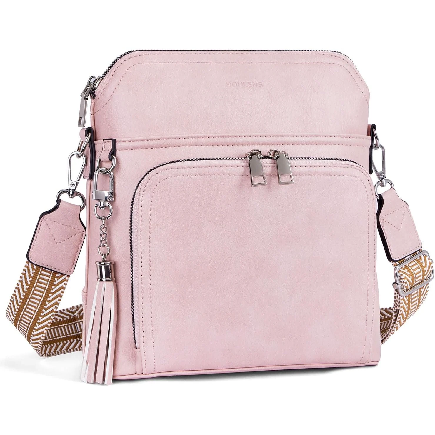 Roulens Tassel Wallet Crossbody in Pink