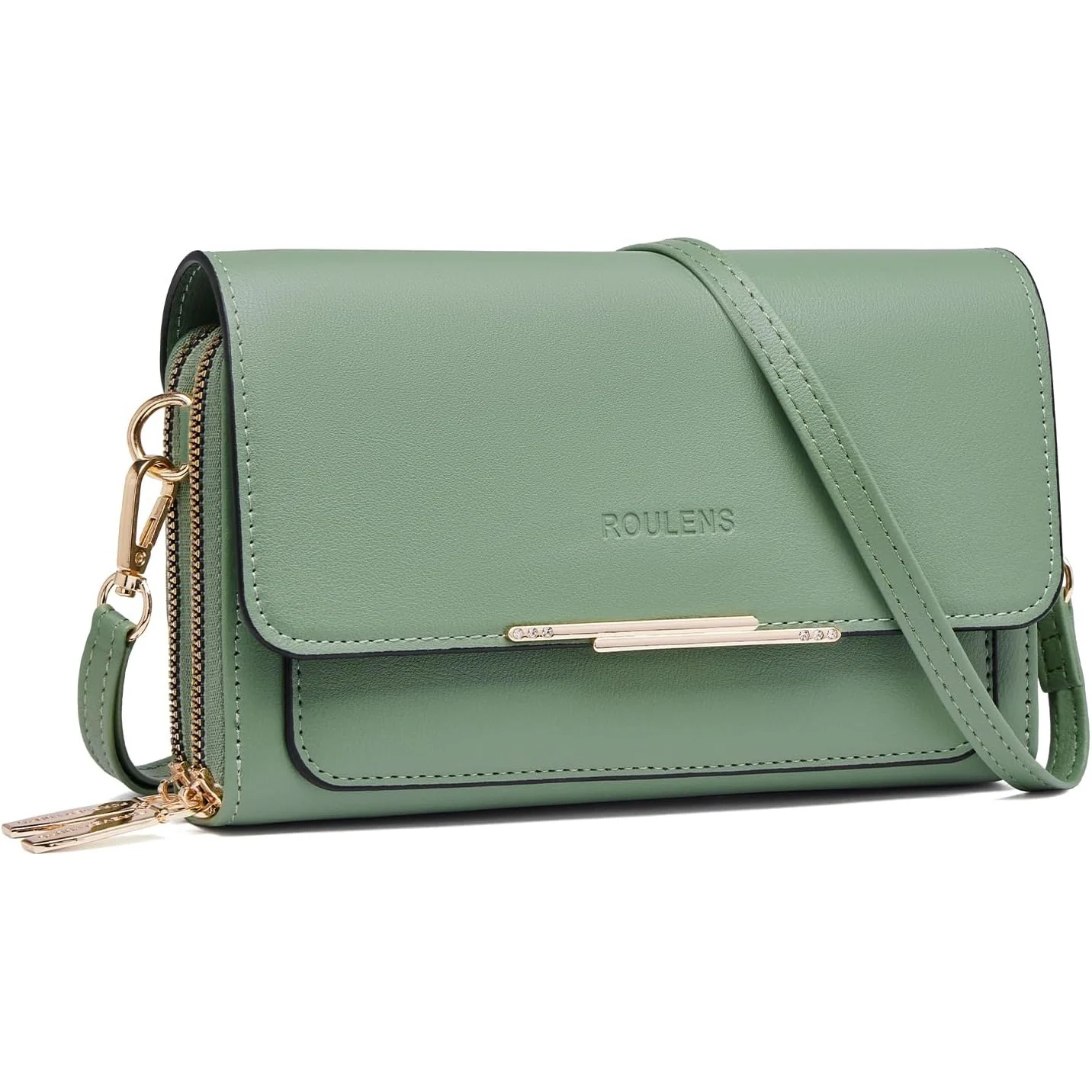 Roulens Pocket Phone Crossbody in Green